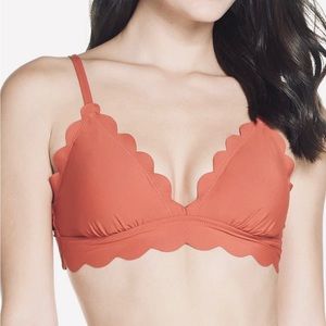 Cynthia Rowley Pink Scalloped Bikini Top